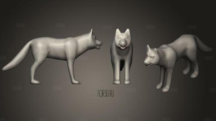 WOLF LOWPOLY stl model for CNC